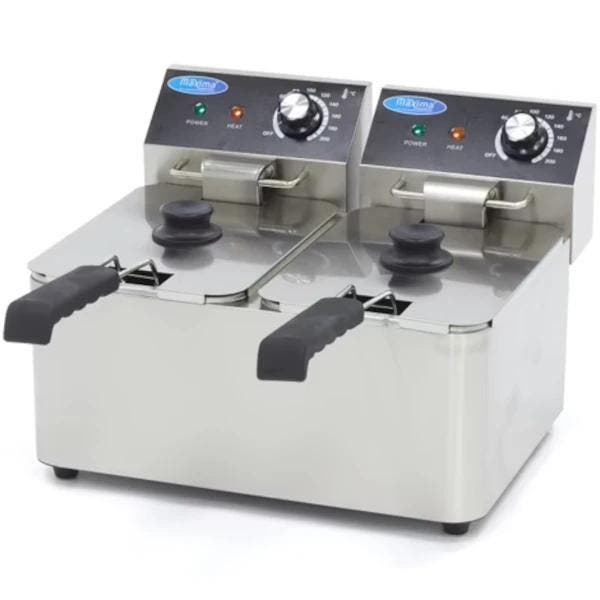 Friteuse | Elektrisch | 4+4L | 50°C/200°C | 5kW (2x 230V) |, Zakelijke goederen, Horeca | Keukenapparatuur, Nieuw in verpakking