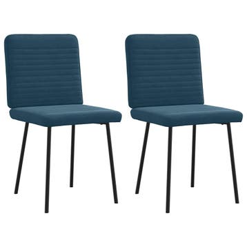 vidaXL Eetkamerstoelen 2 st fluweel blauw, Verzenden, Nieuw