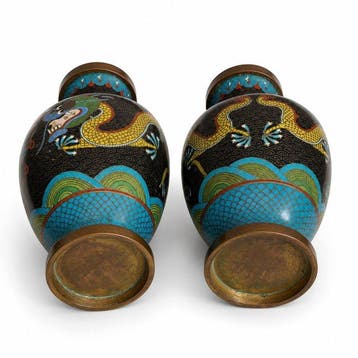 Vase - Émail, Laiton - Chine - Émail du milieu du siècle