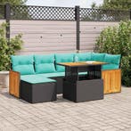 vidaXL 7-delige Loungeset met kussens poly rattan acacia, Verzenden, Loungeset