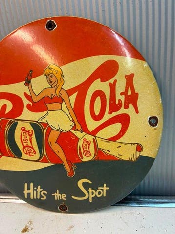 Pepsi-Cola “Hits the Spot” – iconisch rond reclamebord met