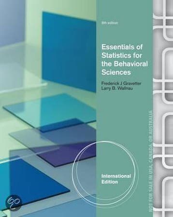 Essentials of Statistics for the Behavioral Sciences,, Boeken, Verzenden, Gelezen, Frederick J. Gravetter