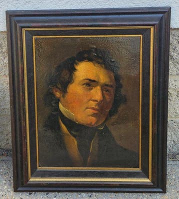 European School (XIX), Attribué(e) à - Portrait eines Herren, Antiek en Kunst