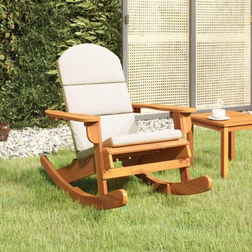 vidaXL Schommelstoel Adirondack met kussens massief, Verzenden