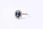 Bague - 8 carats Or blanc Saphir - Diamant, Bijoux, Sacs & Beauté
