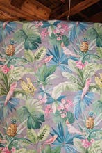 Exclusieve bohemien stof met junglepapegaaien. - Textiel -
