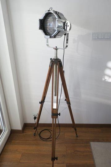 Theater Lamp - Staande lamp - Aluminium, Staal, Hout