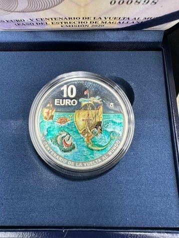 Espagne. 10 Euro 2020 Vuelta al Mundo Proof (Sans prix de, Postzegels en Munten