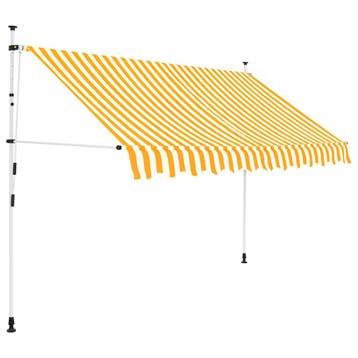 vidaXL Luifel handmatig uittrekbaar 250 cm oranje en witte, Verzenden, Nieuw