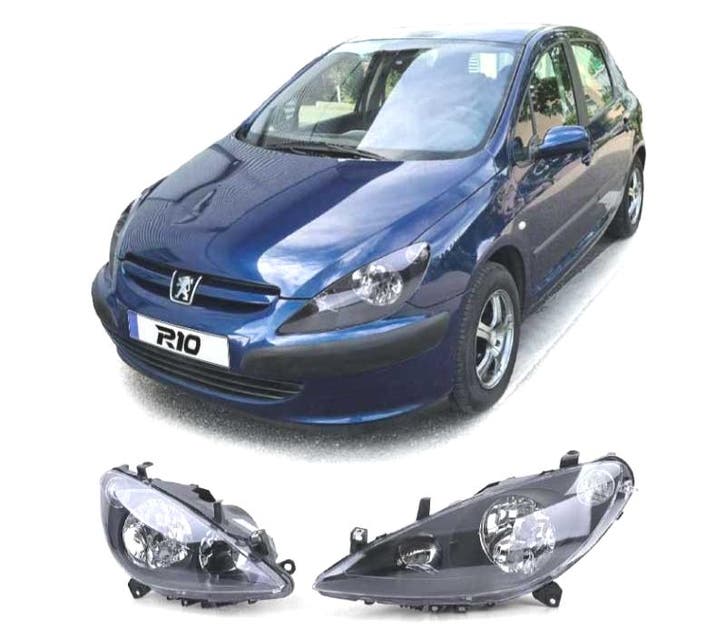 PHARES POUR PEUGEOT 307 01-05 FOND NOIR, Auto-onderdelen, Verlichting, Verzenden