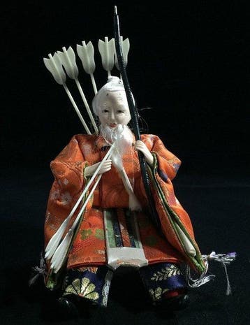 Pair of Vintage Japanese Hina Dolls Zuishin (Zuijin) - Old