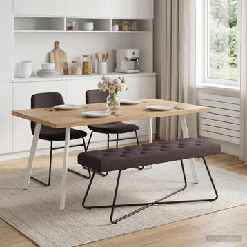vidaXL Bank met knopen tufting Donkerbruin 110 x 40 x 46 cm, Verzenden