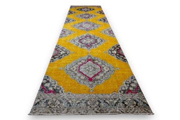 Lang vintage Usak - Loper - 375 cm - 90 cm - met certificaat, Huis en Inrichting, Stoffering | Tapijten en Vloerkleden, Nieuw