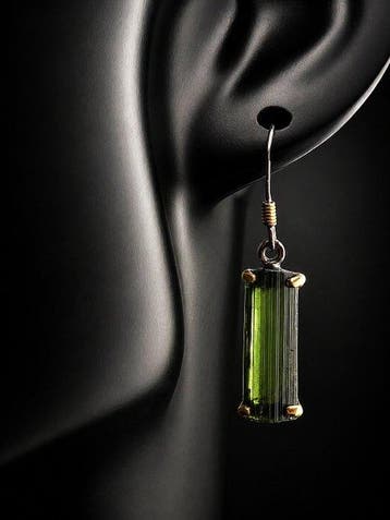 Toermalijn - Zilver - Oorbellen - Natural Crystal