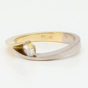 Bague - 14 carats Or jaune, Or blanc Diamant (Naturelle), Nieuw