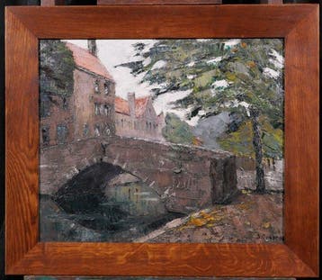 Stéphane-Georges Debaene (1902-1946) - Brugge, landscape, Antiek en Kunst