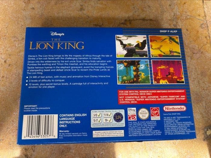 Nintendo - Super Nintendo - The Lion King - Videogame - In, Games en Spelcomputers, Spelcomputers | Overige Accessoires