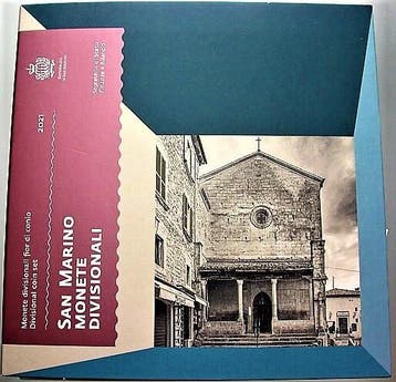 3,88 Euro,munten set 1 Cent-2 Euro 2021 San Marino Republik, Verzenden, België