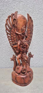 Vishnu op Garuda - Hout - Indonesië, Bali - Eind 20e eeuw