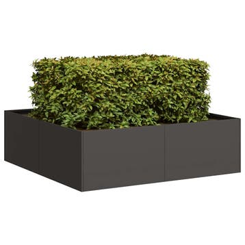 vidaXL Plantenbak 100x100x30 cm staal zwart, Verzenden, Nieuw