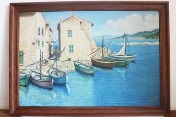 Paul Grégoire - Port méditerranéen aux voiliers