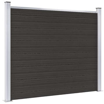 vidaXL Schuttingpaneel 180x146 cm HKC zwart, Verzenden, Nieuw