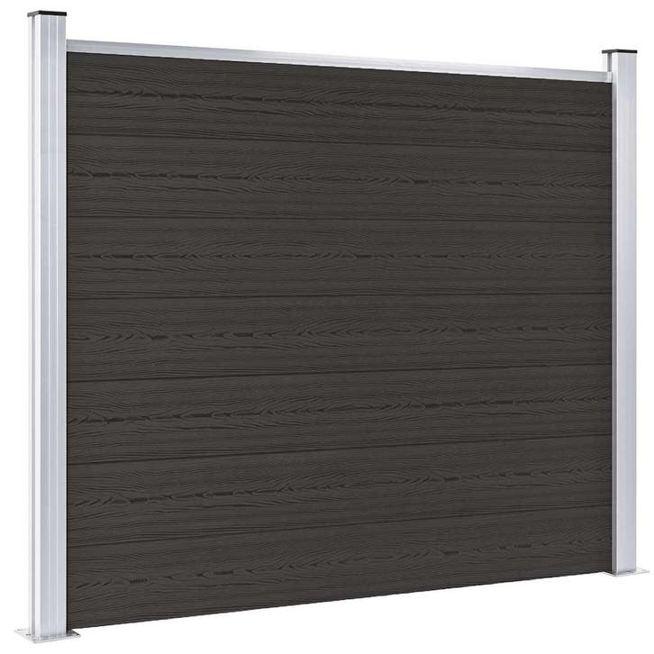 vidaXL Schuttingpaneel 180x146 cm HKC zwart, Tuin en Terras, Tuinhekken en Hekwerk, Nieuw, Verzenden