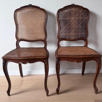 Stoel (2) - Hout, Rattan