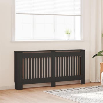 vidaXL Radiatorombouw 172x19x81,5 cm bewerkt hout zwart, Verzenden