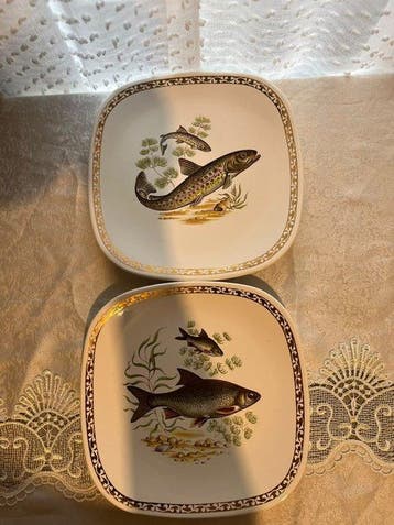 Longchamp - Serveerschaal (10) - Service à poisson vintage