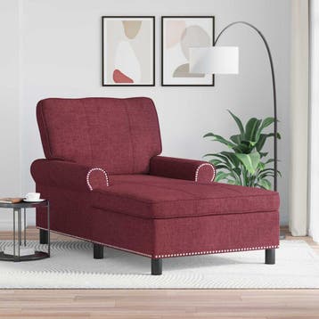 vidaXL Chaise Lounge Wijnrood Stof 91 x 157 x 91 cm, Maison & Meubles, Verzenden