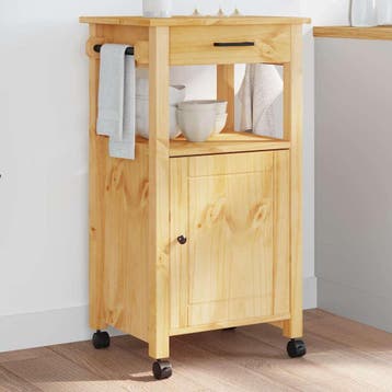 vidaXL Keukentrolley MONZA 48x40x88,5 cm massief grenenhout, Verzenden, Nieuw