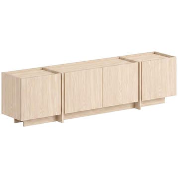Evila TV-meubel - Houtkleurig - Nieuw/Ongebruikt - Melamine, Verzenden, 150 tot 200 cm, Nieuw, Scandinavisch