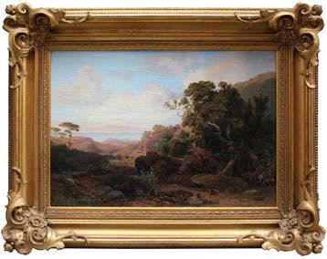 Johann Friedrich Stock (1800-1866) - Sicilian Landscape with, Antiek en Kunst