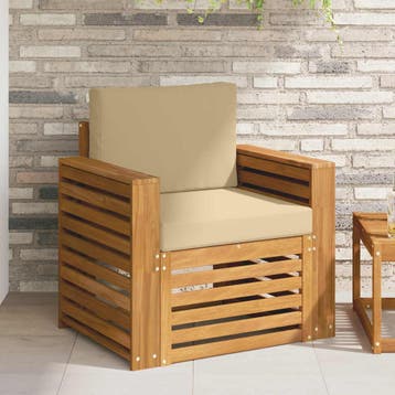 vidaXL Buiten bank set Massief Acacia Hout en Polyester, Verzenden, Nieuw