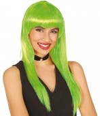 Lime Groene Pruik Pony, Verzenden, Nieuw