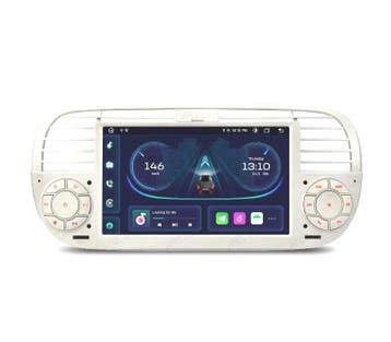 Autoradio Gps Android 12 Pour Fiat 500 07-15 Blanc, Verzenden