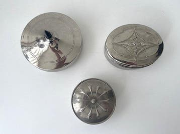 Daalderop KMD - Doos (3) - Verchroomd - Drie verchroomde, Antiek en Kunst, Curiosa en Brocante