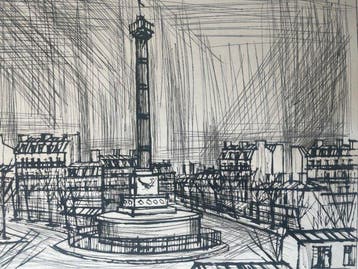 Bernard Buffet (1928-1999) - La place de la Bastille, Antiquités & Art