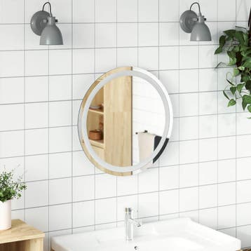 vidaXL LED Badkamerspiegel met spiegel Transparant Ø 50 cm, Verzenden, Nieuw