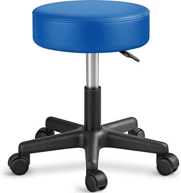 Zadelkruk - Kruk op wielen - Rolkruk - Draaikruk - Blauw - T, Verzenden, Nieuw