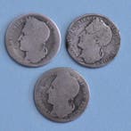 België. Leopold I. 1/2 Franc 1834 , 1835 en 1844 (Zonder, Postzegels en Munten