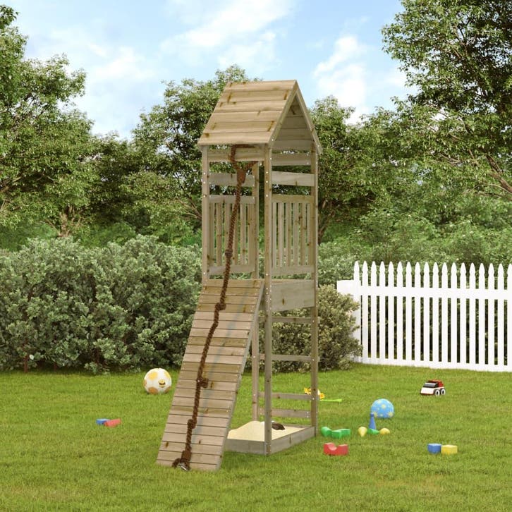 vidaXL Speelhuis met klimwand geïmpregneerd grenenhout, Enfants & Bébés, Jouets | Extérieur | Aires de jeux, Envoi
