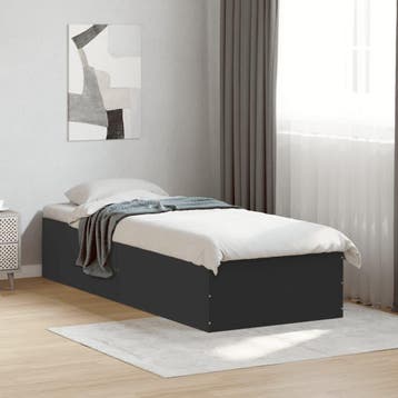 vidaXL Bedframe bewerkt hout zwart 100x200 cm, Verzenden