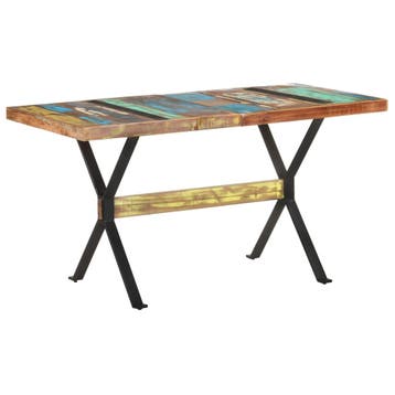 vidaXL Eettafel 140x70x76 cm massief gerecycled hout, Huis en Inrichting, Verzenden, Nieuw