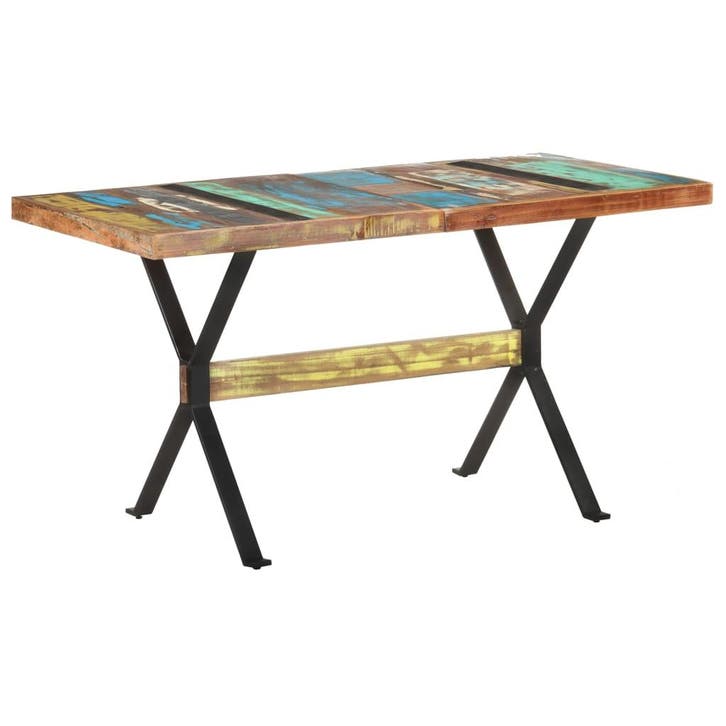 vidaXL Eettafel 140x70x76 cm massief gerecycled hout, Huis en Inrichting, Tafels | Eettafels, Nieuw, Verzenden