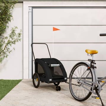 vidaXL Hondenfietstrailer oxford stof en ijzer zwart, Verzenden, Nieuw