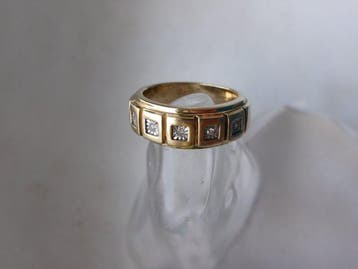 Argent, diamants - Bague - Style Art déco