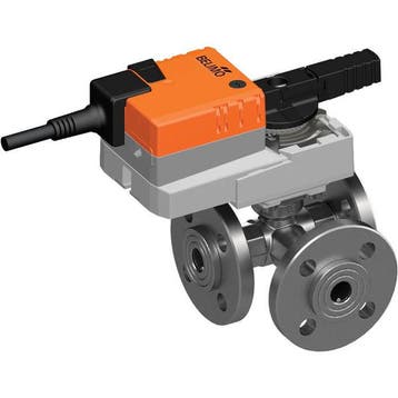 Belimo 3-Weg Kogelkraan DN15 Flens Kvs15 24VAC/DC 90s, Verzenden