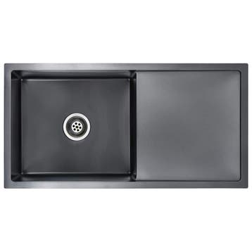 Handgemaakte zwarte spoelbak: Luxe design RVS gootsteen v..., Verzenden, Zo goed als nieuw, Inox, Overige typen